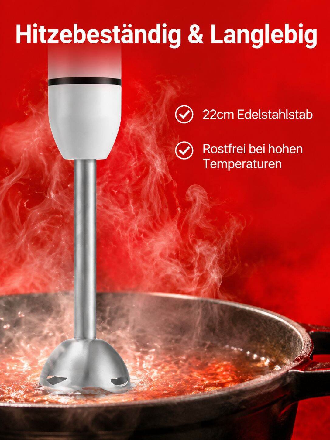 Zubehörteile des vielseitigen Küchenstabs
