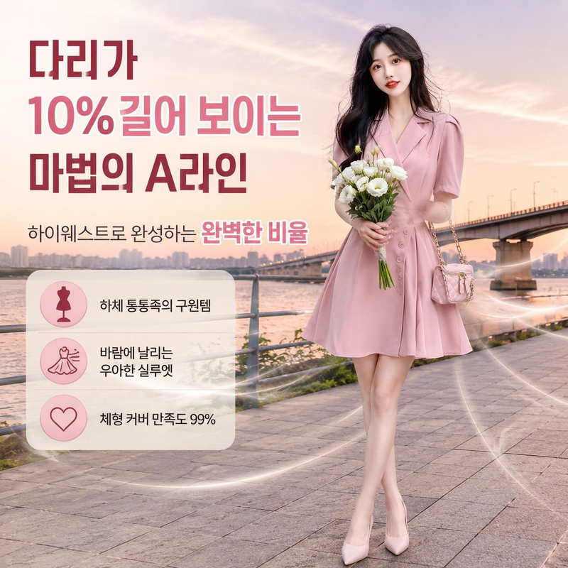 여름 패션 공작 단추 언밸런스 A라인 스커트 허리 슬림 원피스