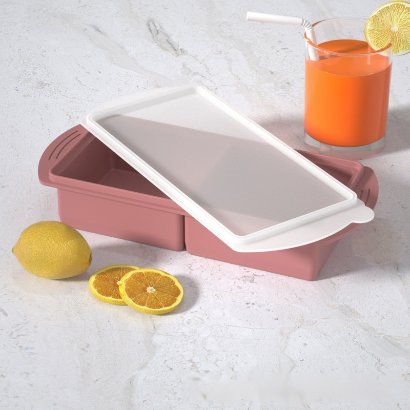 Household 4-Grid Ice Cube Tray with Lid