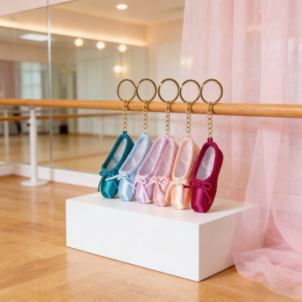 Ballet shoe keychain