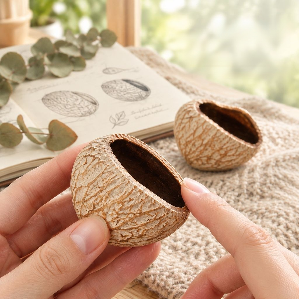 Natural Nut Shell Rattle DIY Craft Material Bean Pod Doll Wind Chime Pendant