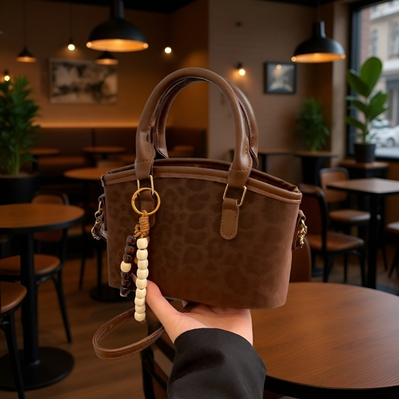 レトロ調スエードワンショルダーバッグ・ハンドバッグ