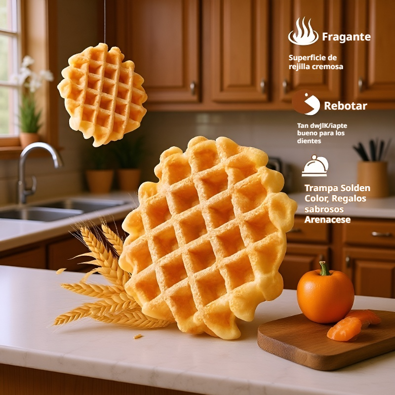 Pastel de gofre con mantequilla, sabor rico y delicioso