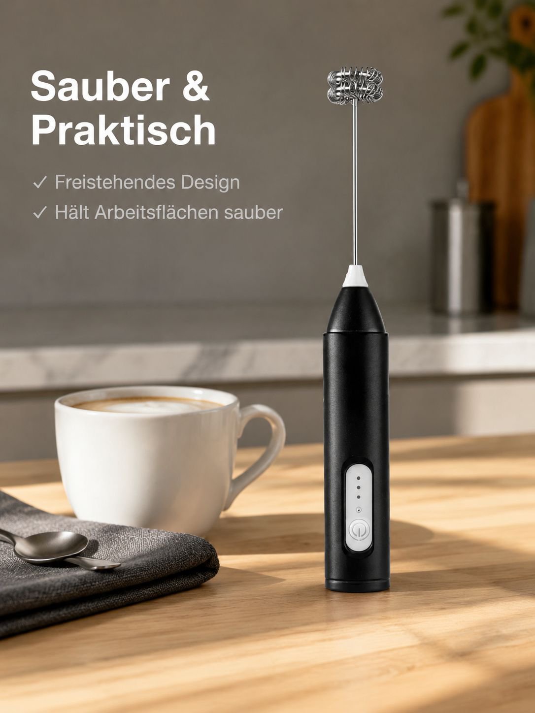 Kabelloser elektrischer Hand-Milchaufschäumer