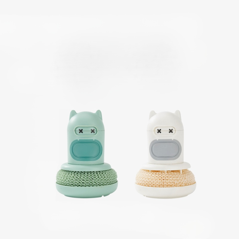 큐티 캐릭터 주방 청소 브러쉬 자동 액체 오염 제거 청소 브러쉬 냄비 브러쉬 펌프식 청소 브러쉬