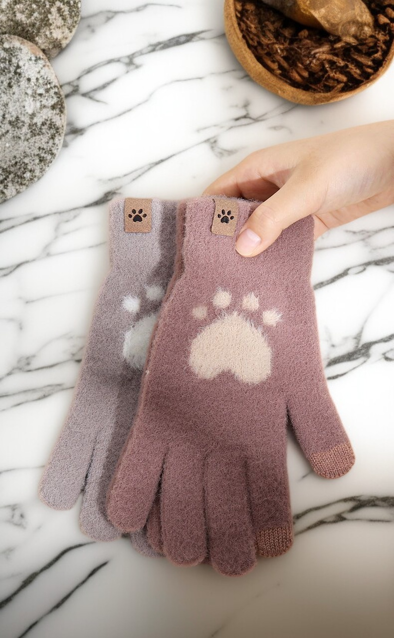 情侶同款貓爪絨毛手套