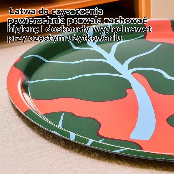 Okrągła taca IKEA BASTUA czerwona 43 cm do kawiarni, imprez, kempingu 805.426.83