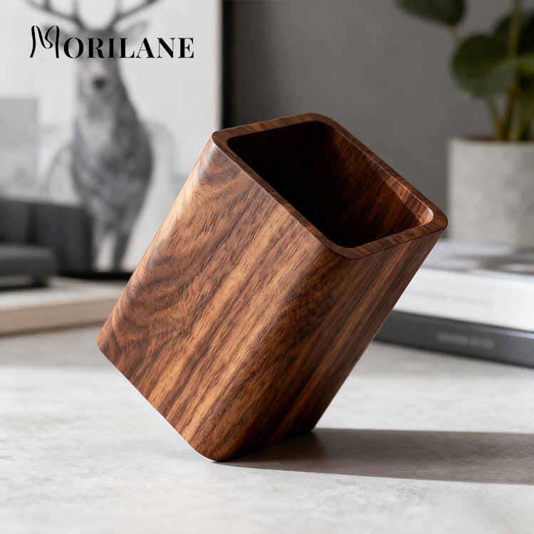 กล่องใส่ปากกาไม้สำหรับจัดระเบียบโต๊ะทำงาน