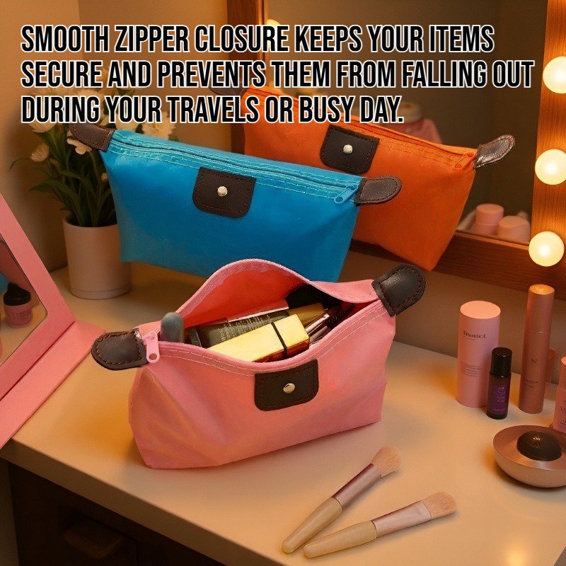 Compact makeup organizer bag for travel essentials