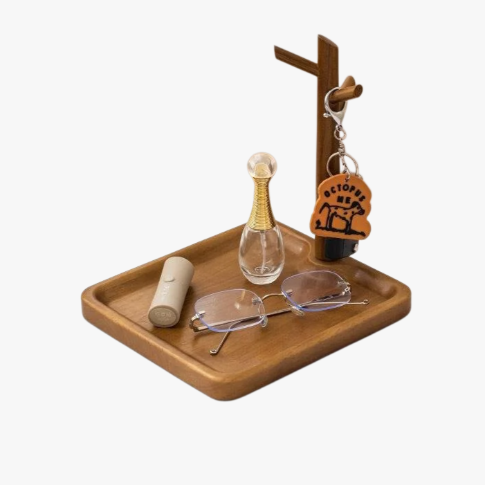 Entryway key storage box display stand solid wood pendant rack entrance rack