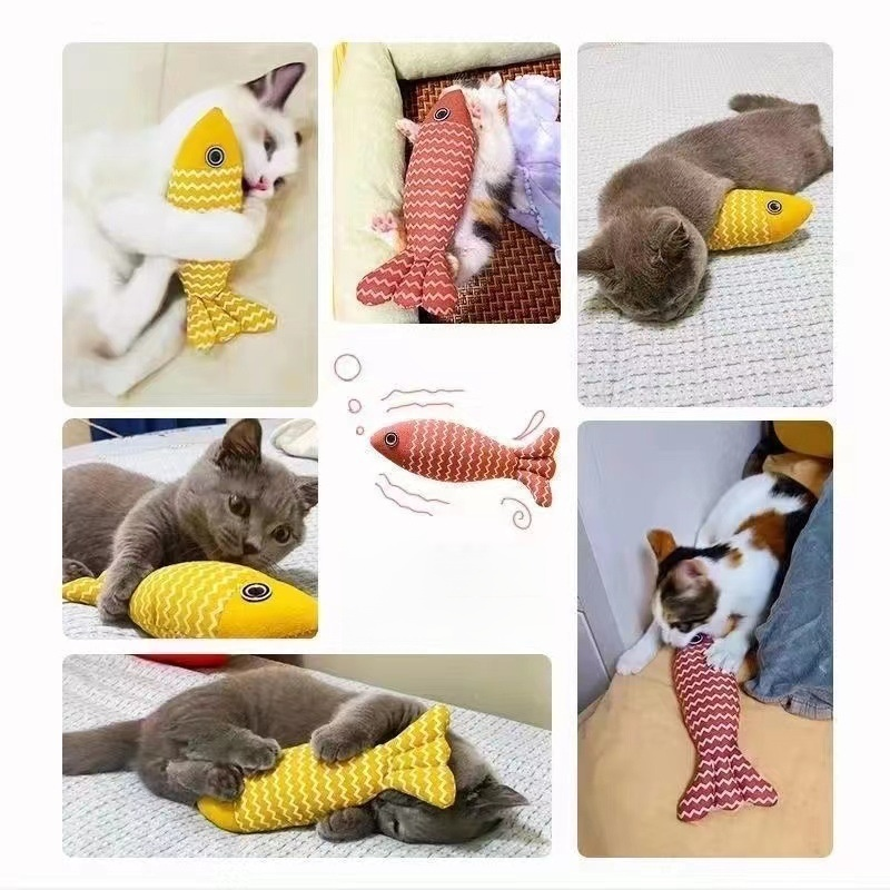 Katzenspielzeug in Fischform aus Hanfseil