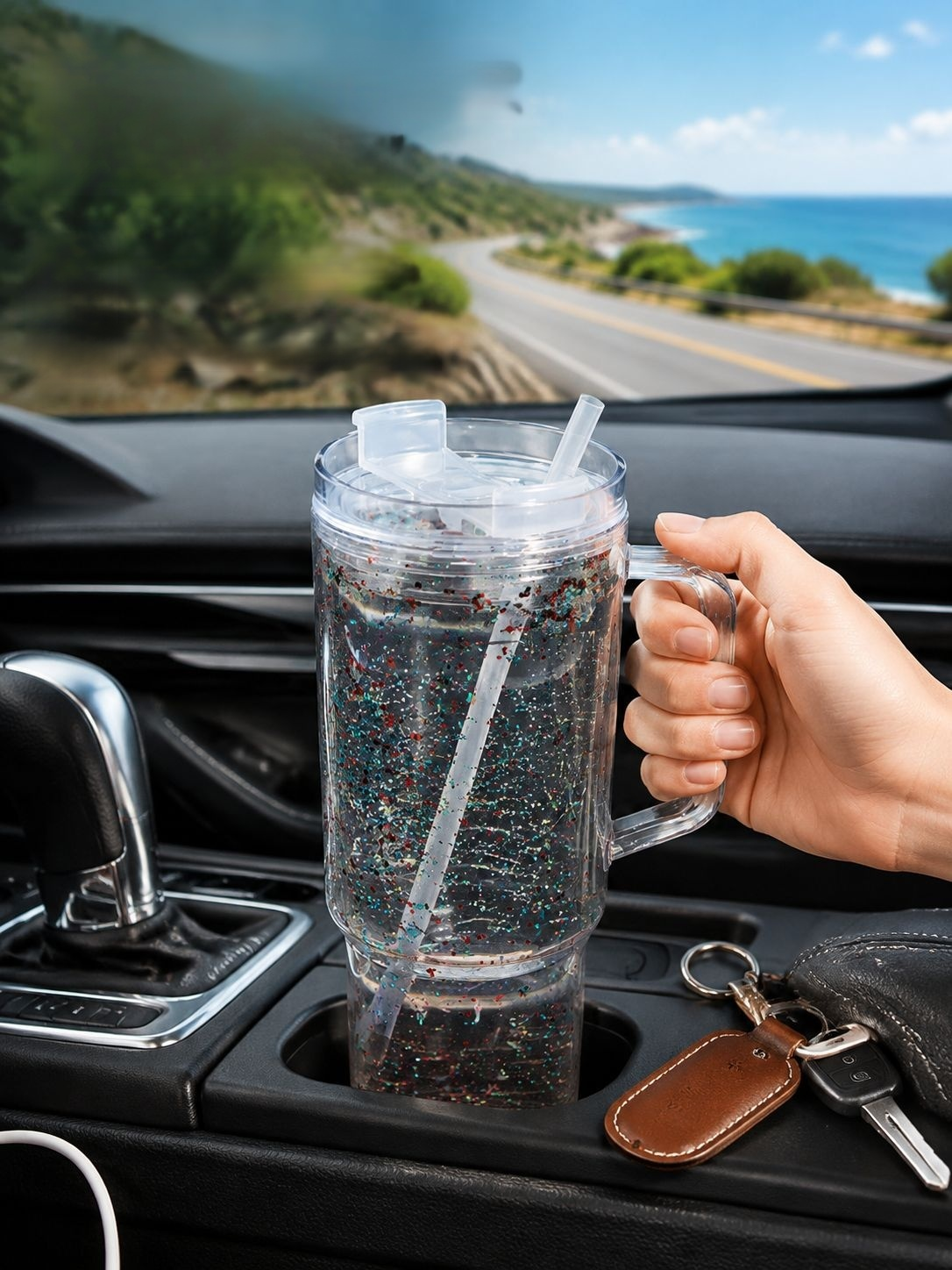 Eco-Friendly Reusable Plastic Cup with Secure Lid
