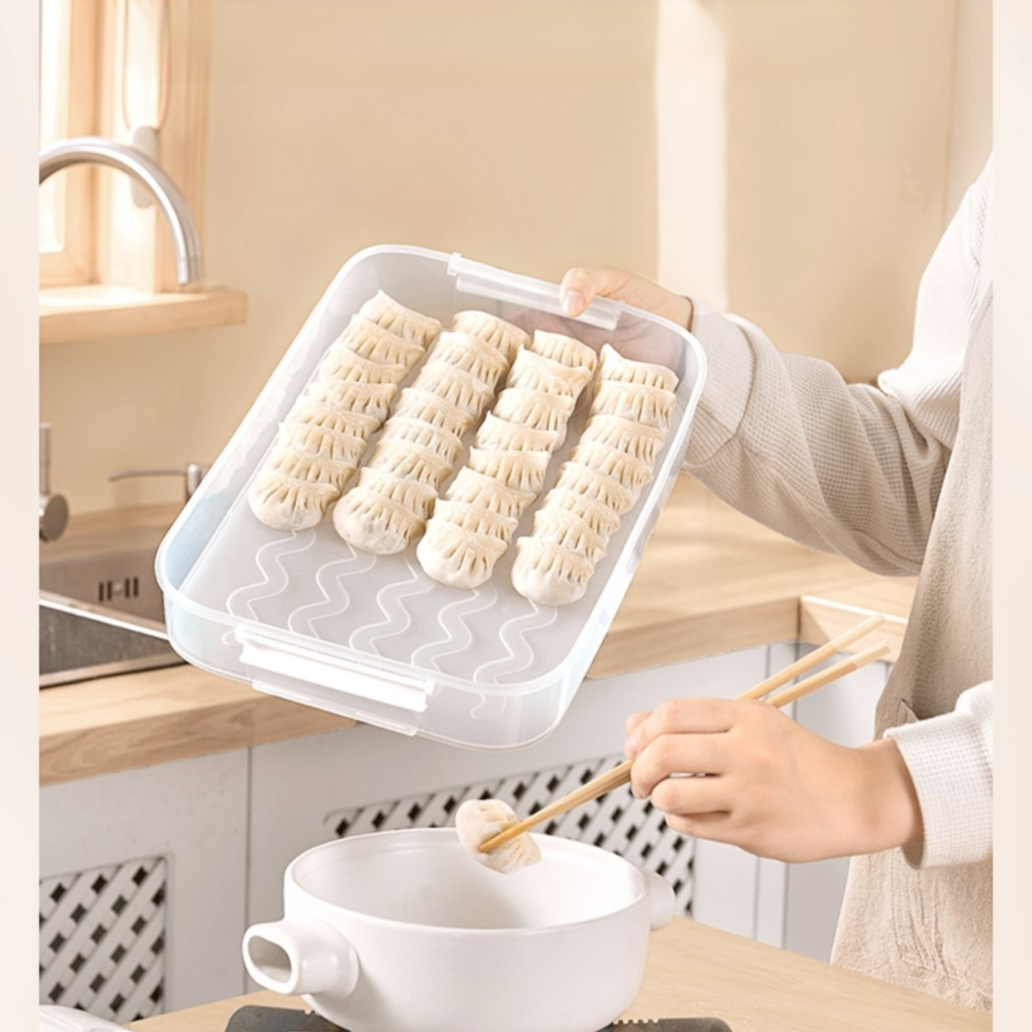 多機能冷凍餃子・ラビオリ専用保存ボックス