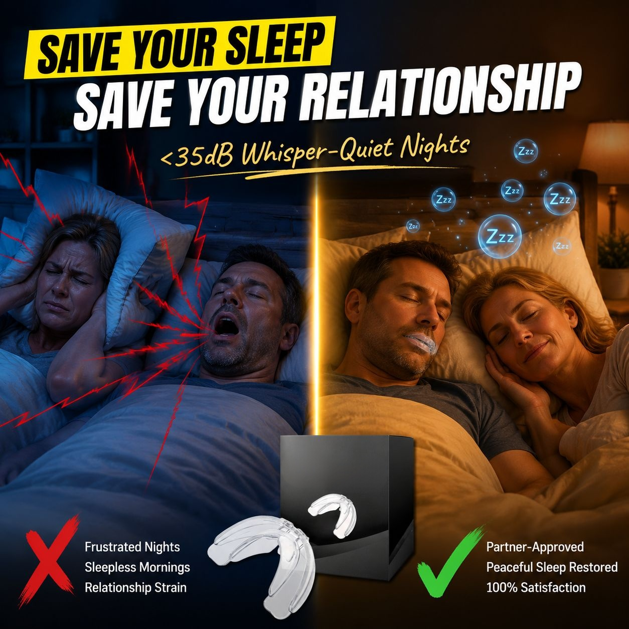 Anti-Snoring Mouth Guard Nighttime Anti-Snore & Teeth Grinding Protector