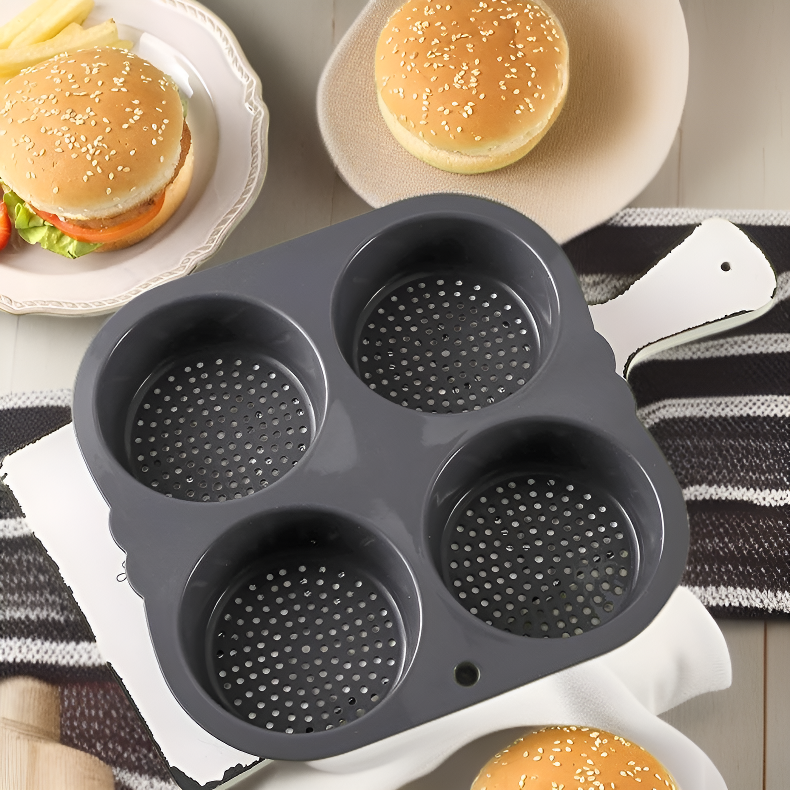 Home Round Non-Stick Silicone Hamburger Mold High Temperature Resistant Baking Mold