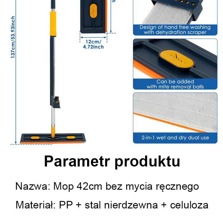 Nowy duży mop płaski