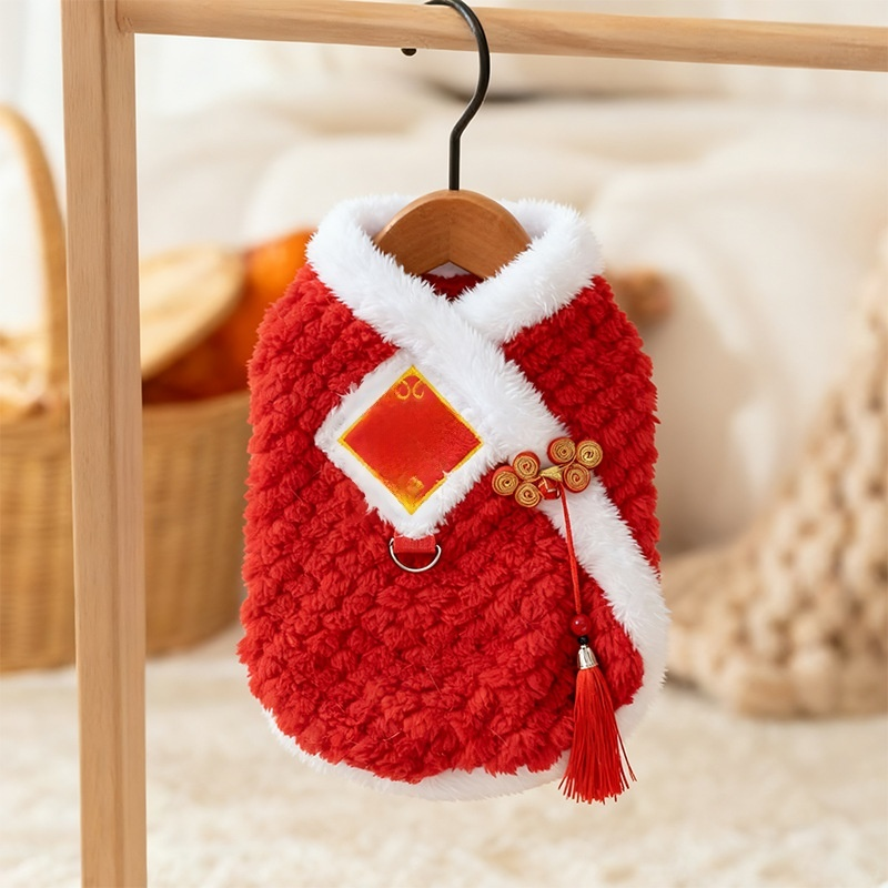 ชุดเดรสหนาสำหรับใส่ในบ้าน ลายแมว เหมาะสำหรับเทศกาลตรุษจีน