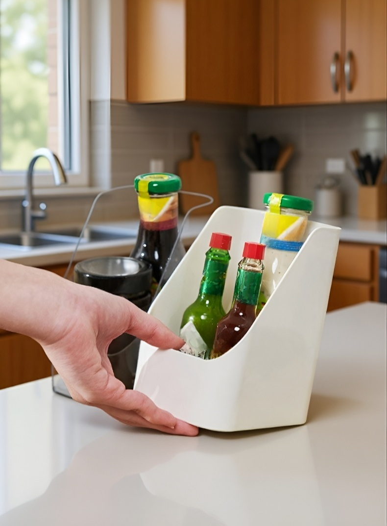 Clear acrylic cosmetic organizer for desktop