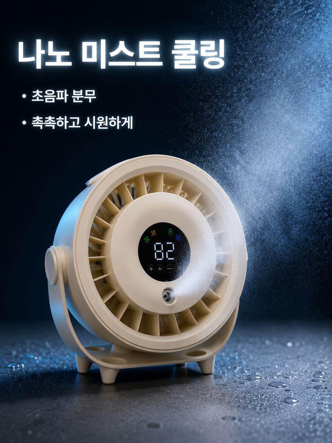 저소음 운전 초음파 나노 분무 탁상 냉각 선풍기