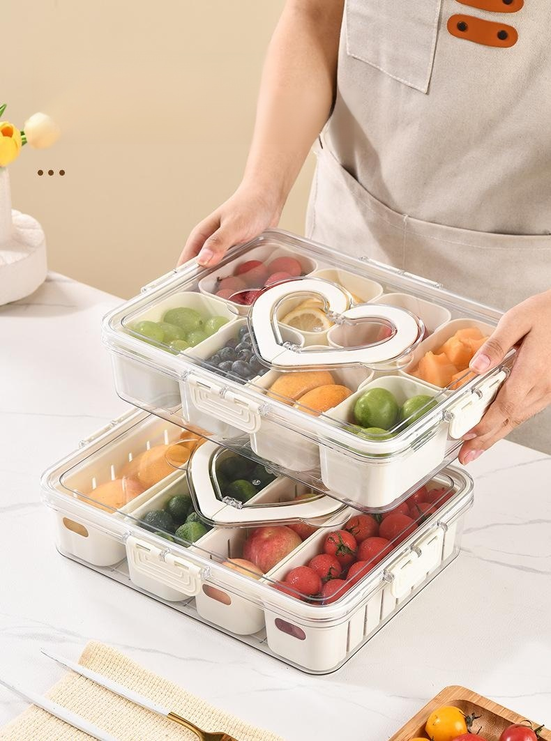 Recipiente de plástico multifuncional para refrigerador