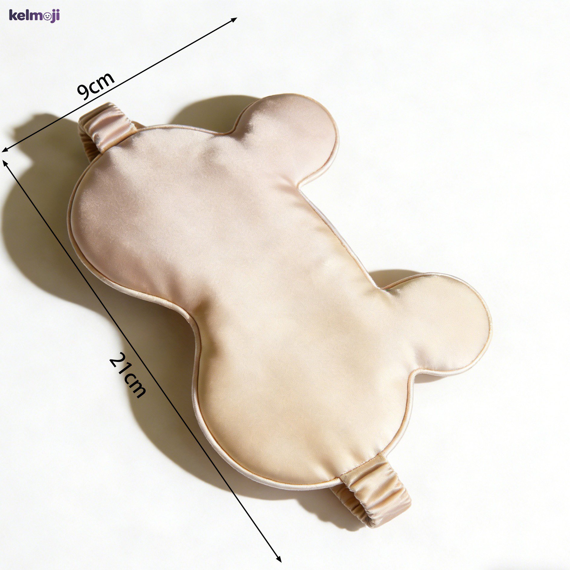 Adjustable elastic strap on black sleep mask