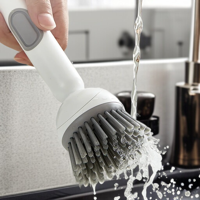 주방 액체 냄비 브러쉬 긴 손잡이 회전 브러쉬 집안 청소 브러쉬 와이어 볼 대체품