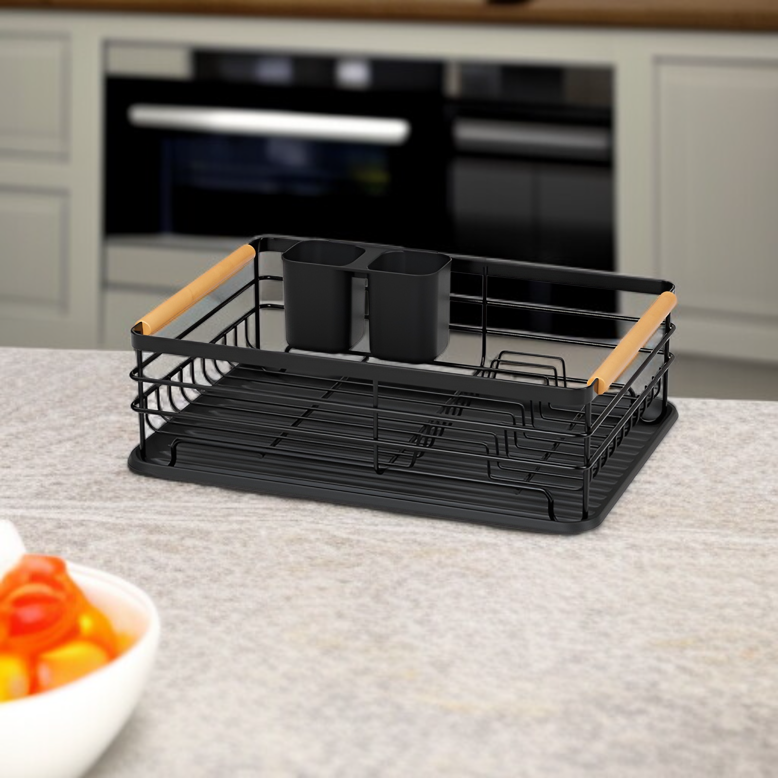 Wielofunkcyjny stojak na naczynia z półką do przechowywania