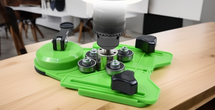 다기능 드릴 보조공구 흡착판 펀치 사용 모습