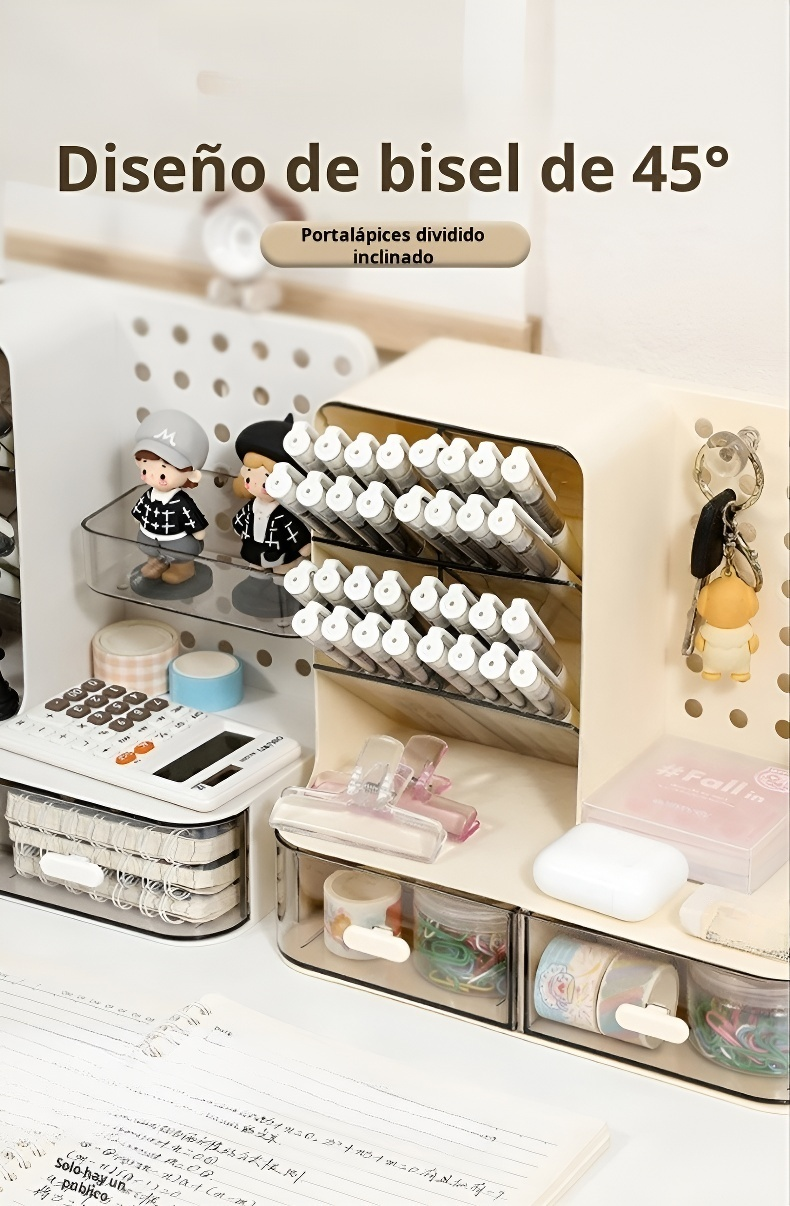 Solución creativa de almacenamiento con tablero de agujeros