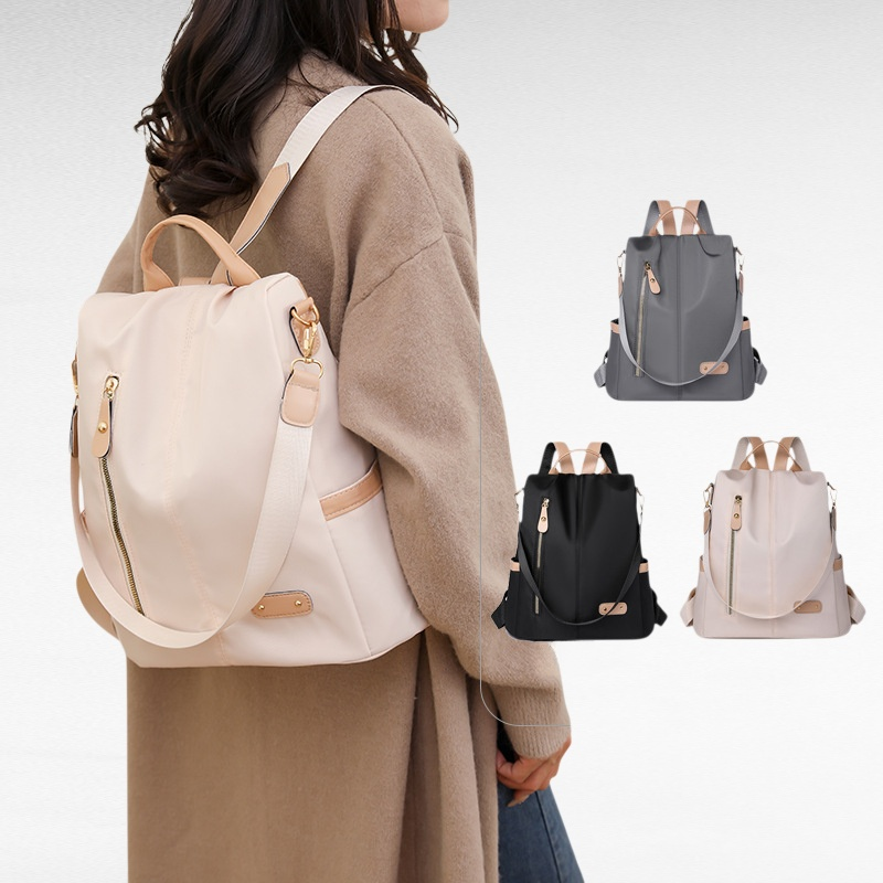 Water-Resistant Nylon Travel Bag (Backpack and Handbag Style)