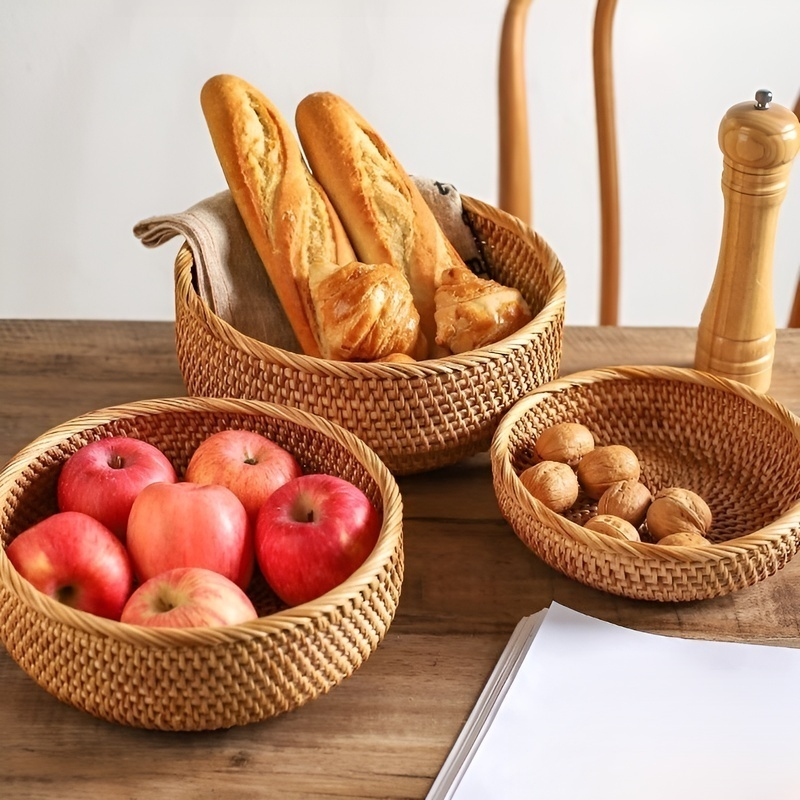 빈티지 라탄 빵바구니 다용도 과일 간식 정리 바구니