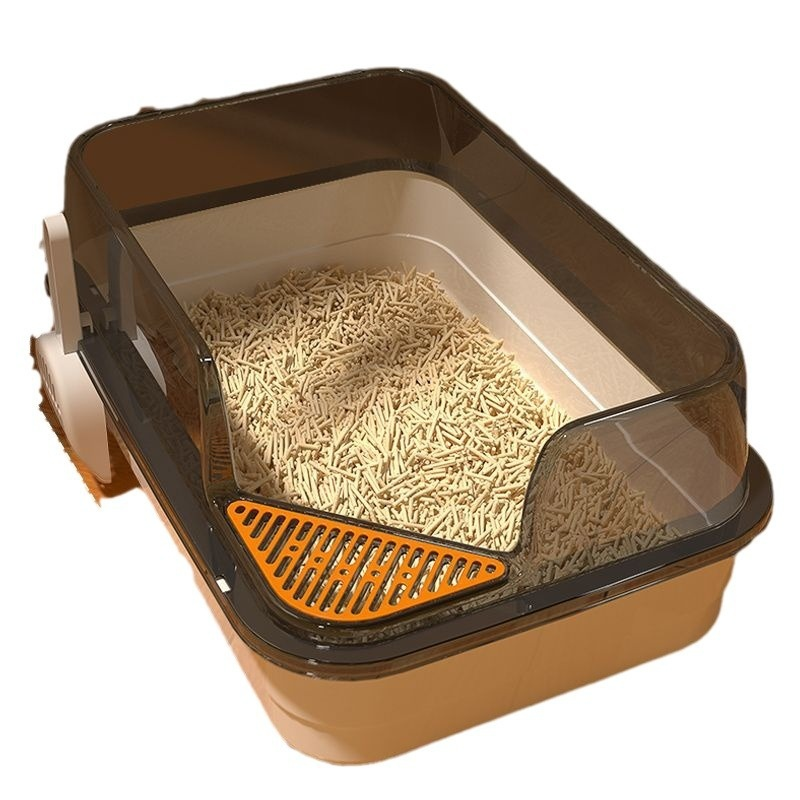 Extra Large Semi-Enclosed Splash-Proof Cat Sand Box