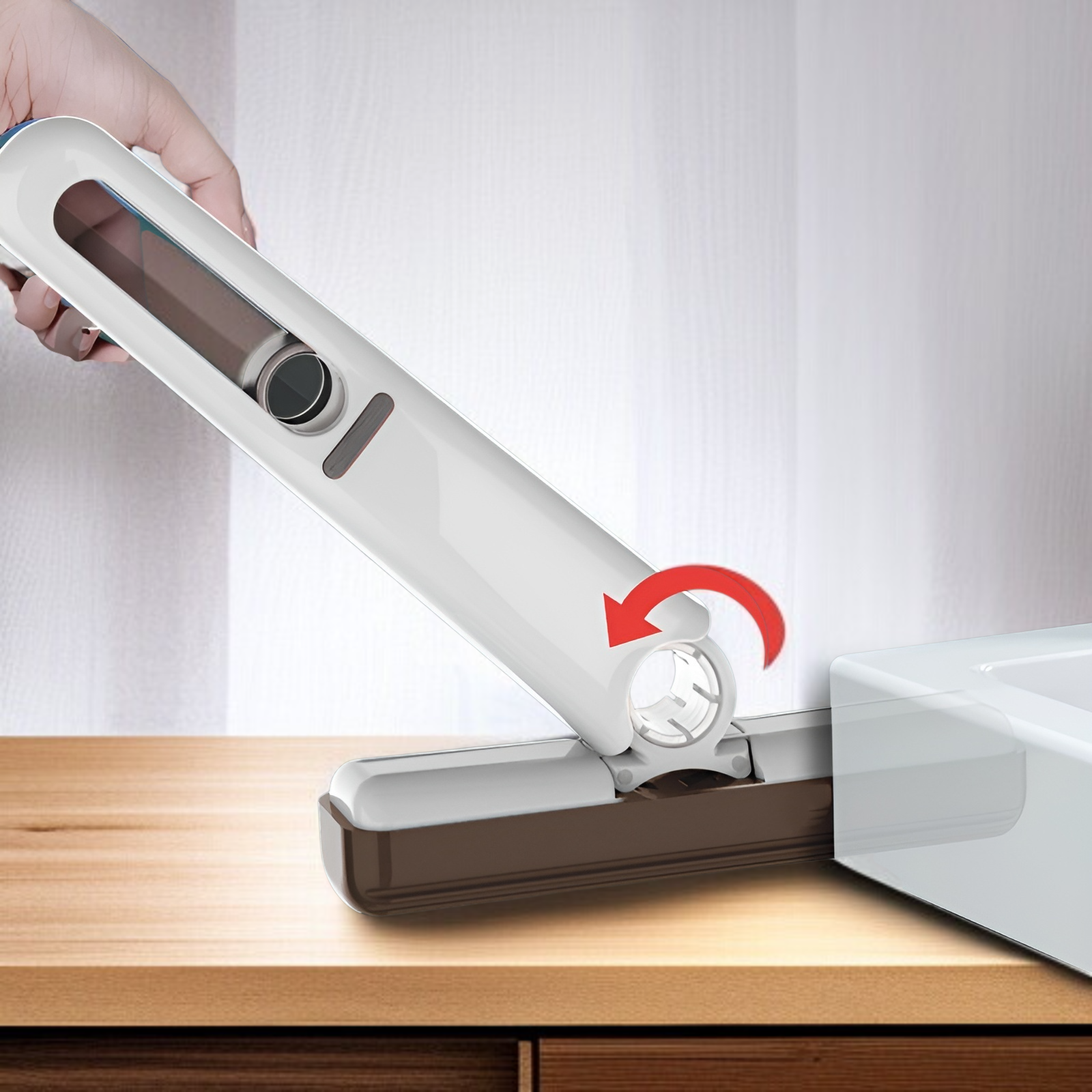 ミニモップ 携帯 小型 ミニモップ ハンディモップ クイックルハンディ 雑巾モップ ポータブルミニモップ セルフスクイーズミニモップ 小さなスペース用 ウェット&ドライ デスクトップクリーニングミニモ