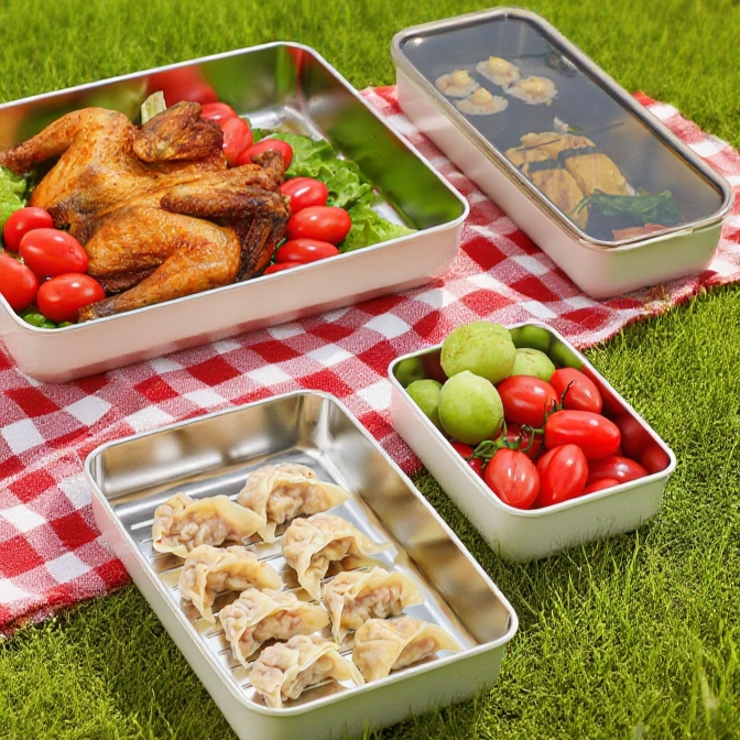 علبة فولاذ مقاوم للصدأ 304 سميكة لحفظ الطعام