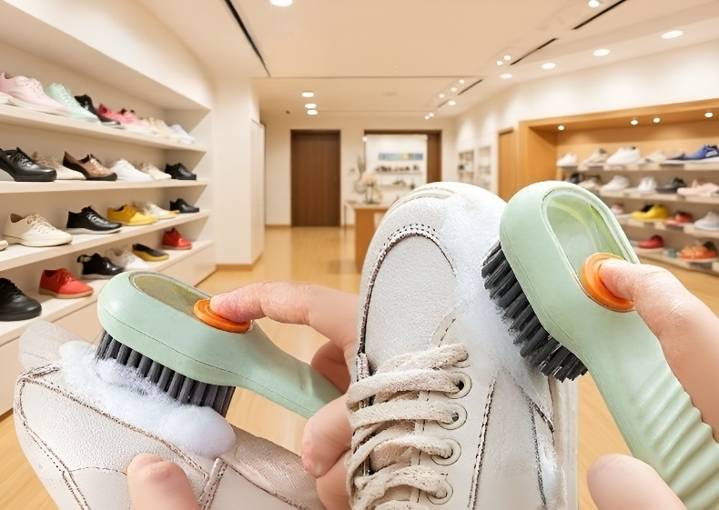 편리한 손잡이 디자인의 신발 브러시