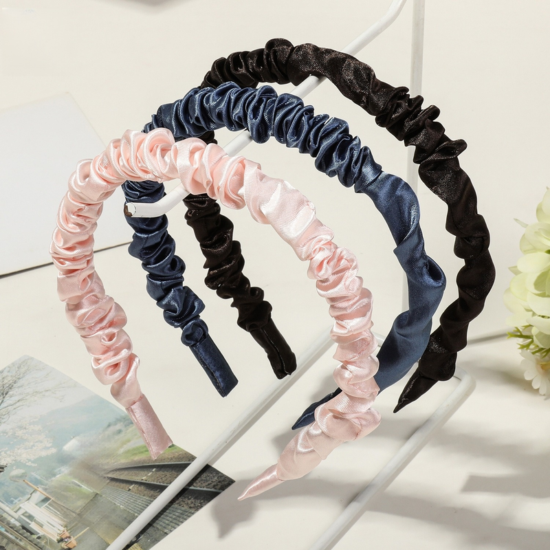 Satin pleated solid color hair accessory BB clip