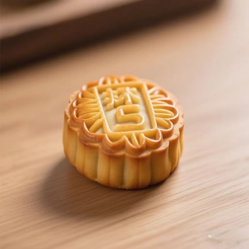 Mooncake με πάστα σπόρων λωτού και κρόκο αυγού σε παραδοσιακή συσκευασία