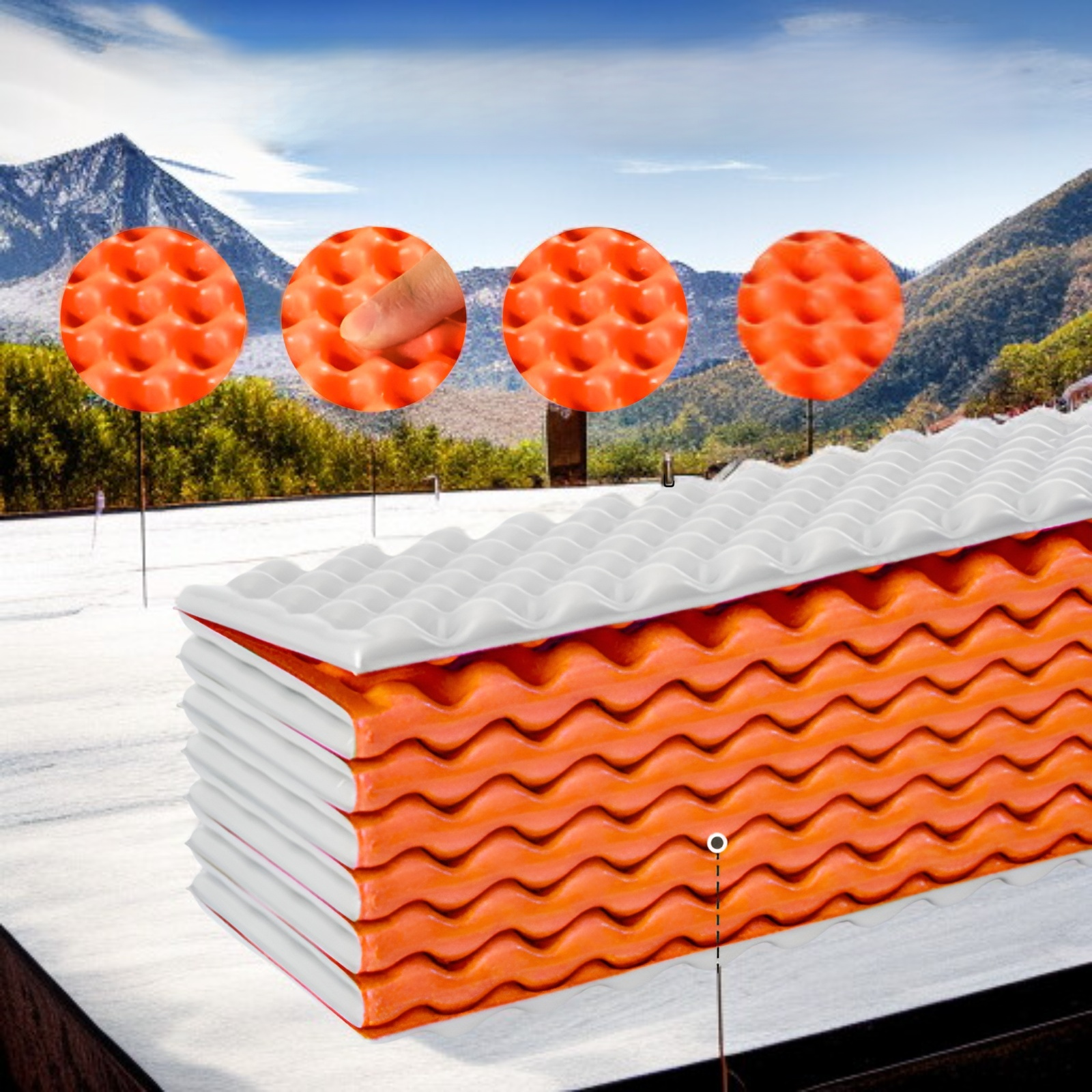  Esterilla de picnic IXPE aluminizada, diseño de huevera, para acampar y colocar bajo la tienda