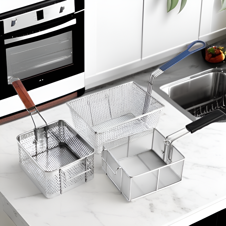 Edelstahl-Frittierkorb für die Küche, einfaches Zubereiten von Snacks