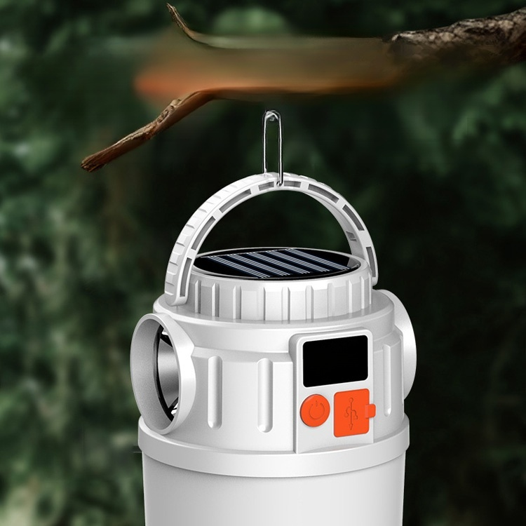 Solar-powered digital display dual-light source outdoor light