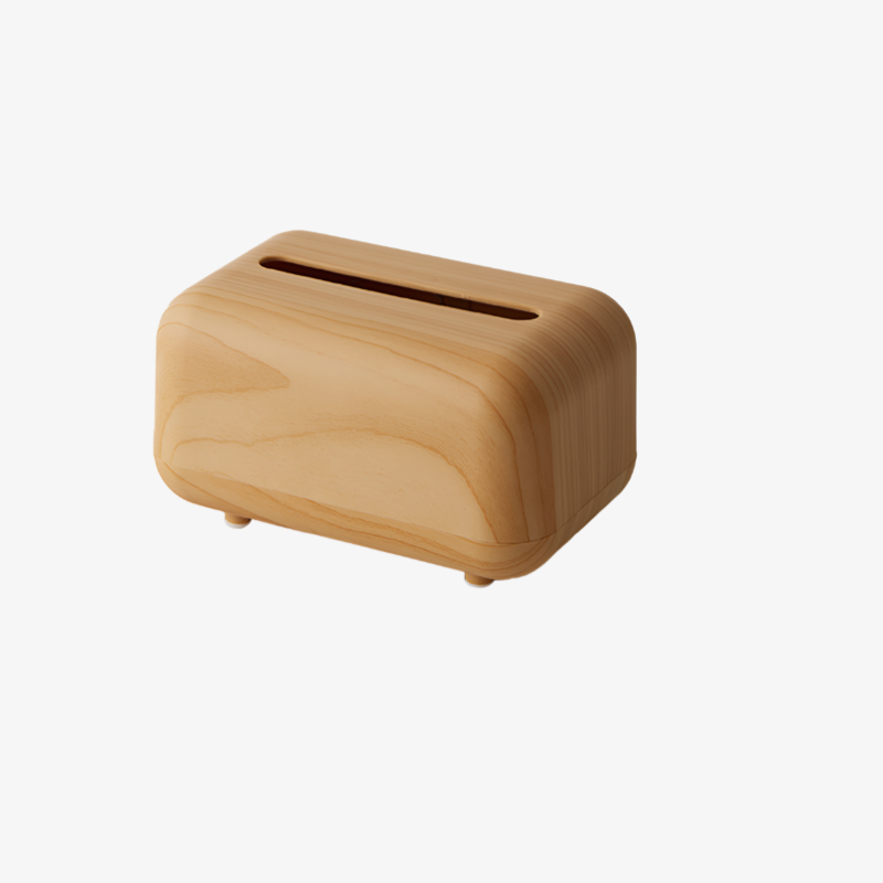Boîte à mouchoirs effet bois naturel