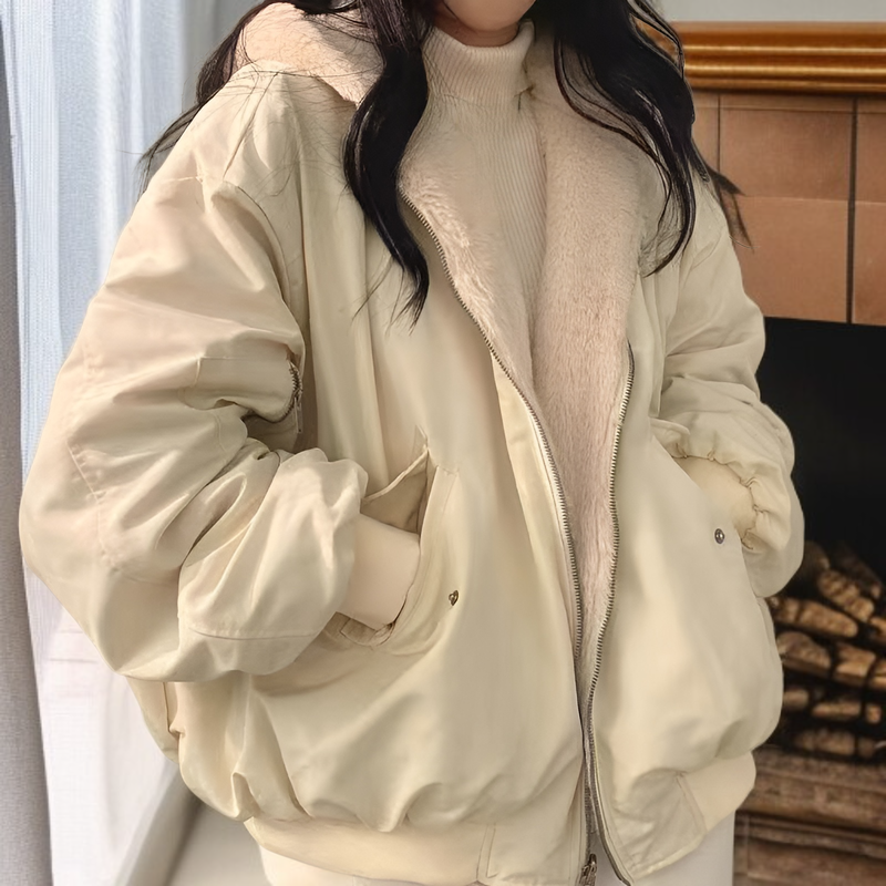 여성 겨울용 한국 스타일 후드 패딩코트