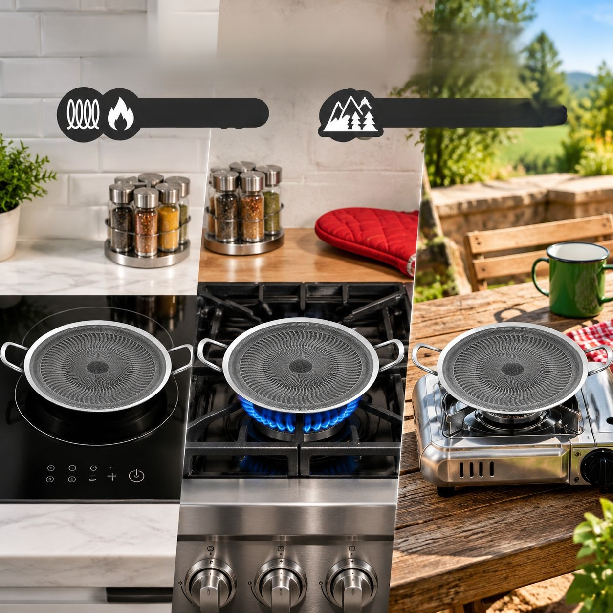 Sartén universal para cocina de inducción