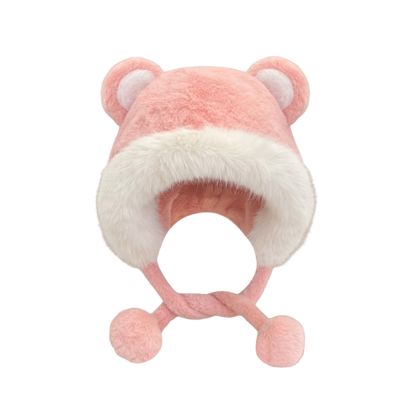 かわいいふわふわの帽子