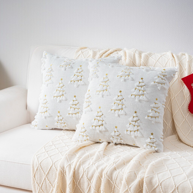 Holiday Cushion Cover Cute Embroidery Quilting Home