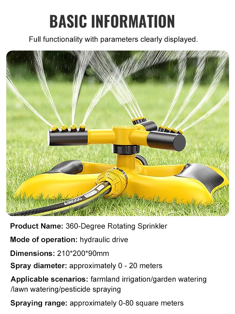 360° Automatic Rotating Sprinkler - Saves 40% of Water