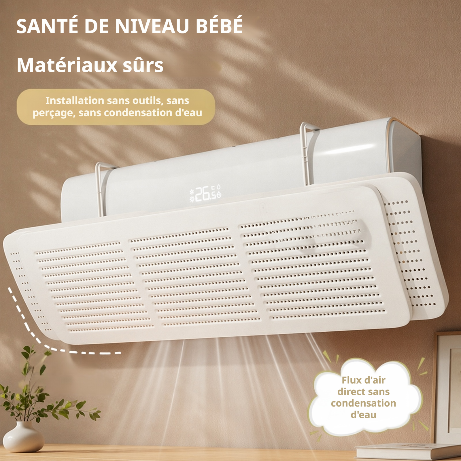 Installation facile du déflecteur de climatisation sur appareil split