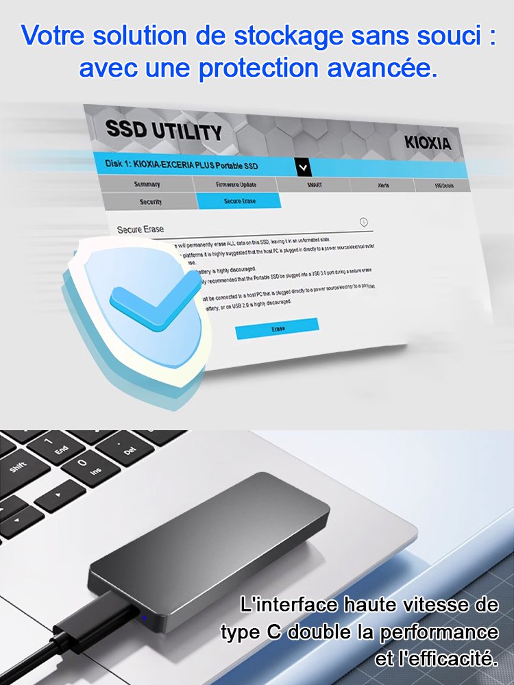 【Transfert de données stable·rapide et entièrement sans perte】USB4.0 Gen3–SSD portable haute vitesse