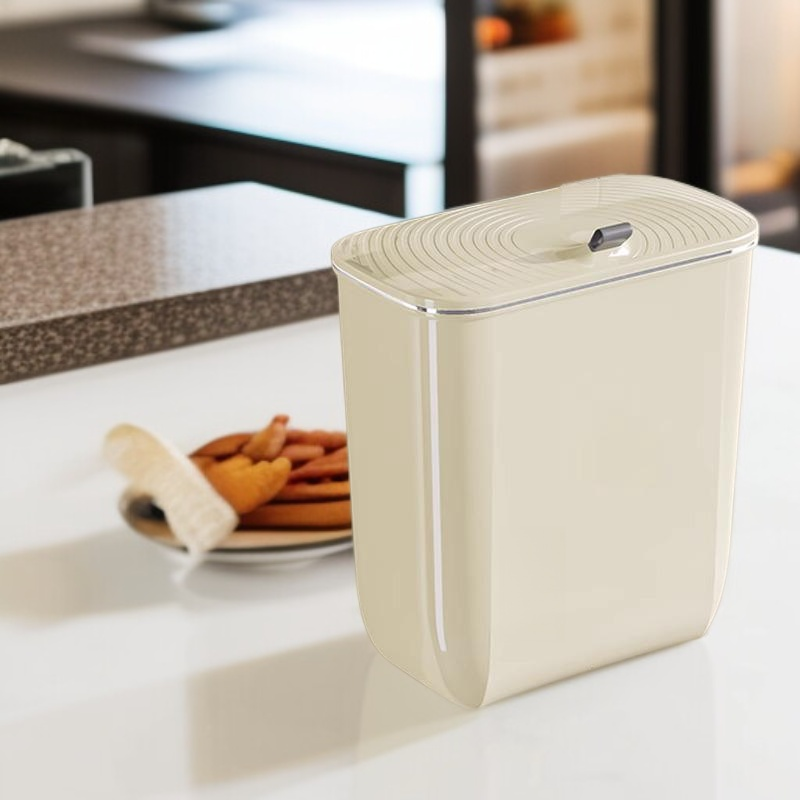 صندوق قمامة بغطاء كبير السعة للحمام والمطبخ وغرفة المعيشة قابل للتثبيت على الحائط