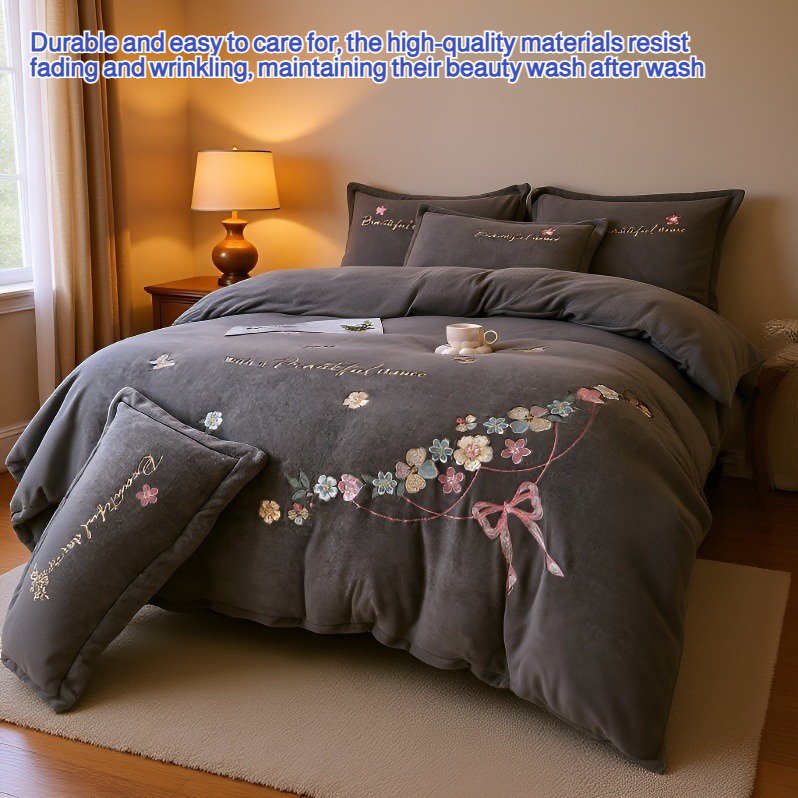 Floral Embroidery Four-Piece Set